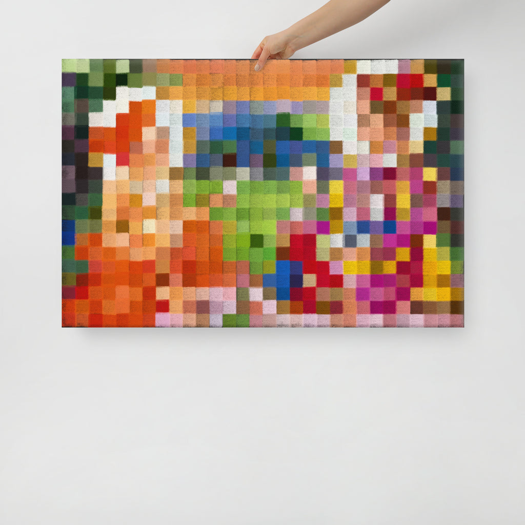 Premium Hindu devotional canvas artwork of Bhagwan Swaminarayan and Gunatitanand Swami
