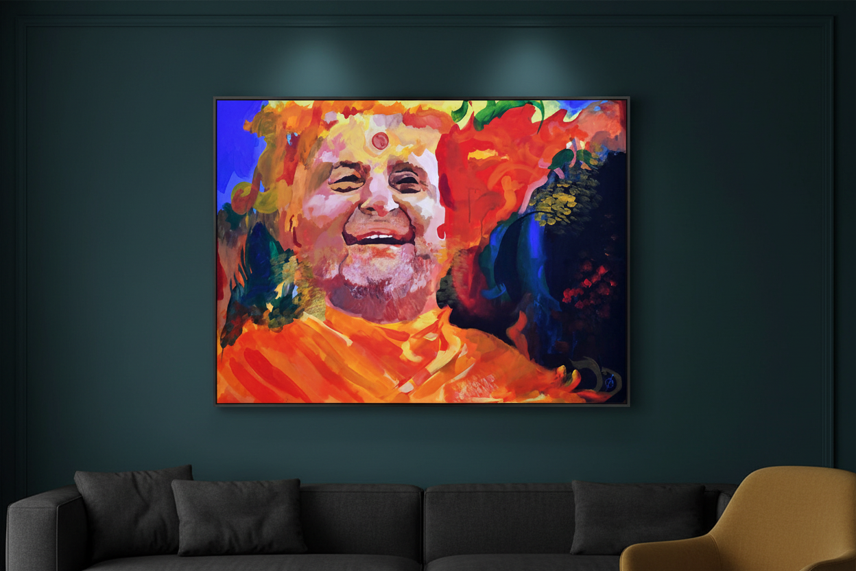 Canvas print in dark turquoise sophisticated lounge