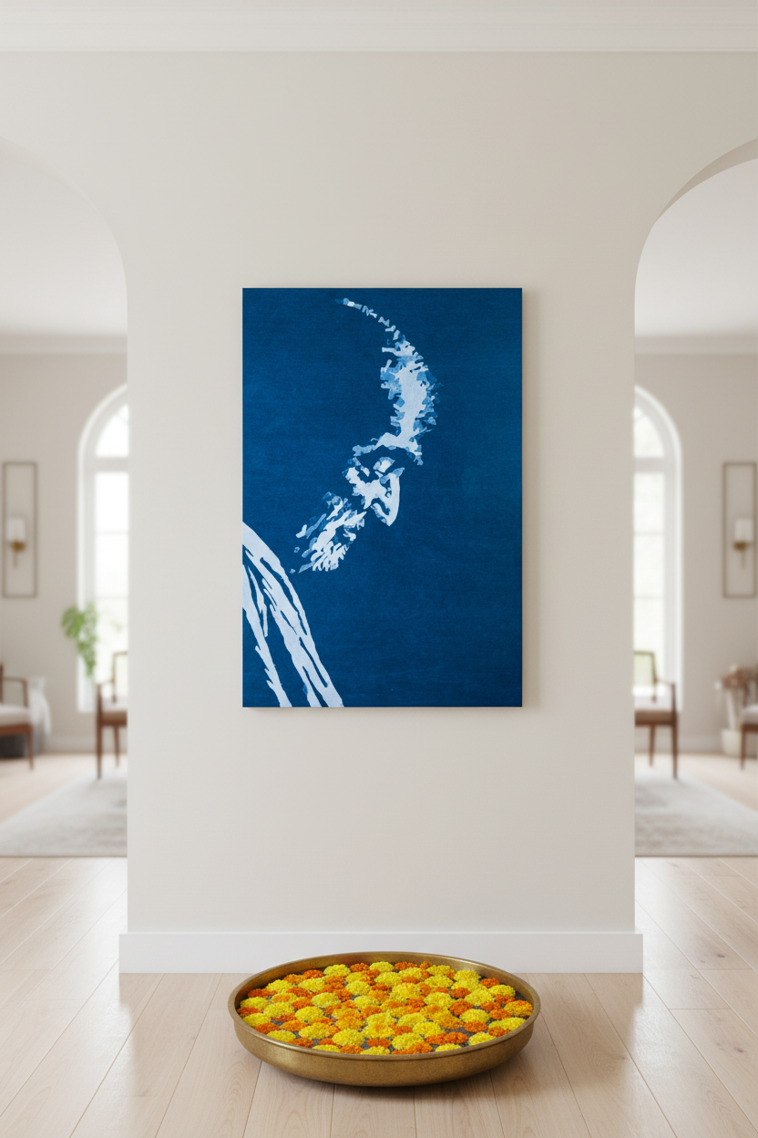 Canvas print in elegant bright entrance with flowers