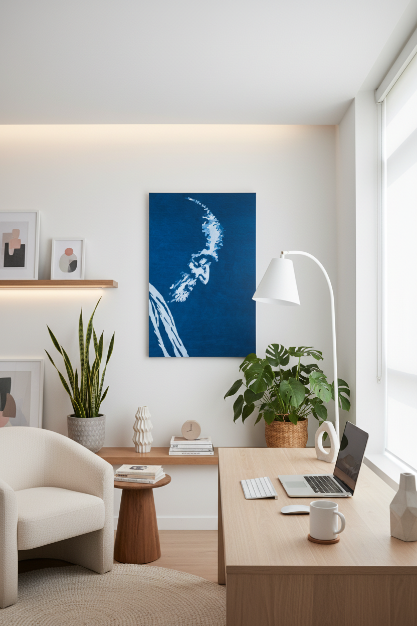 Canvas print in trendy Gen Z office