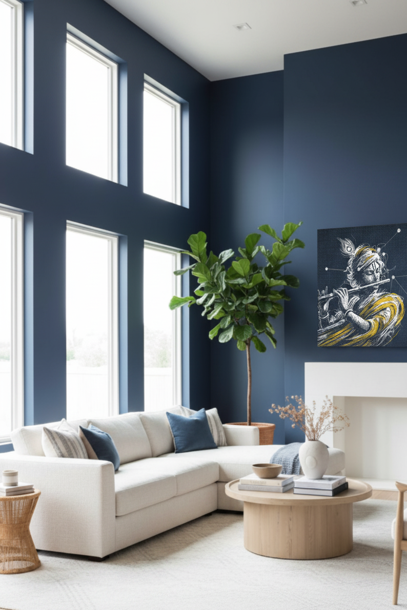 Krishna Art Portrait Room Mockup