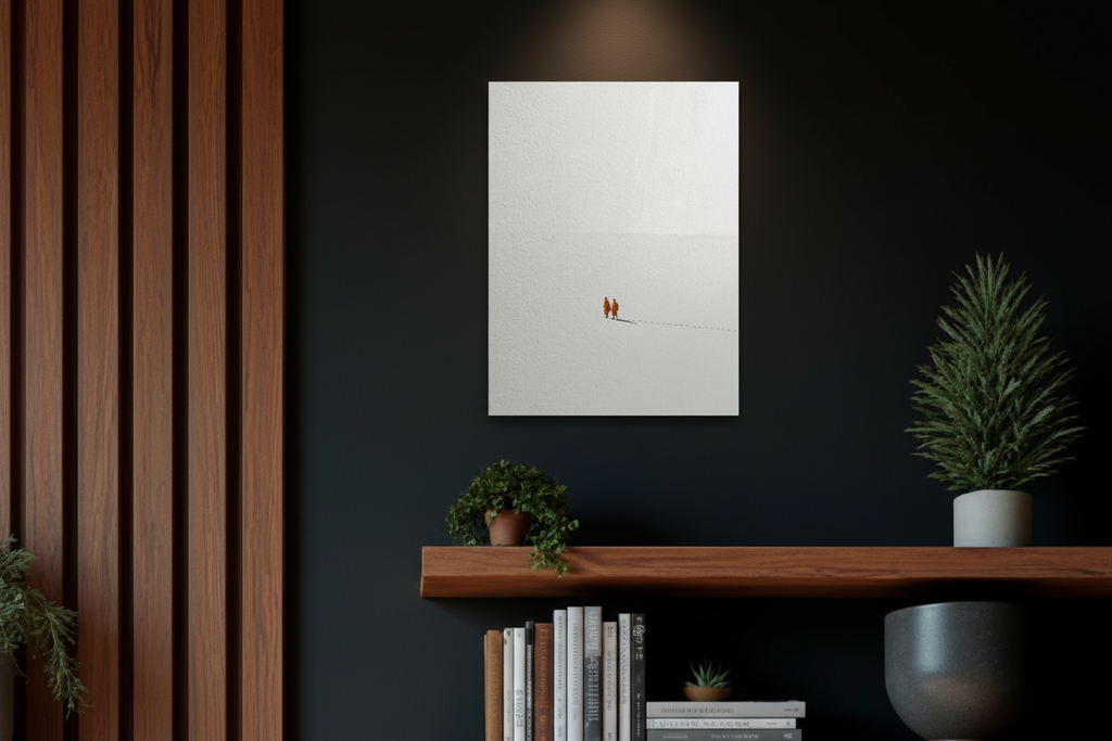 Monks Art on Shelf Mockup