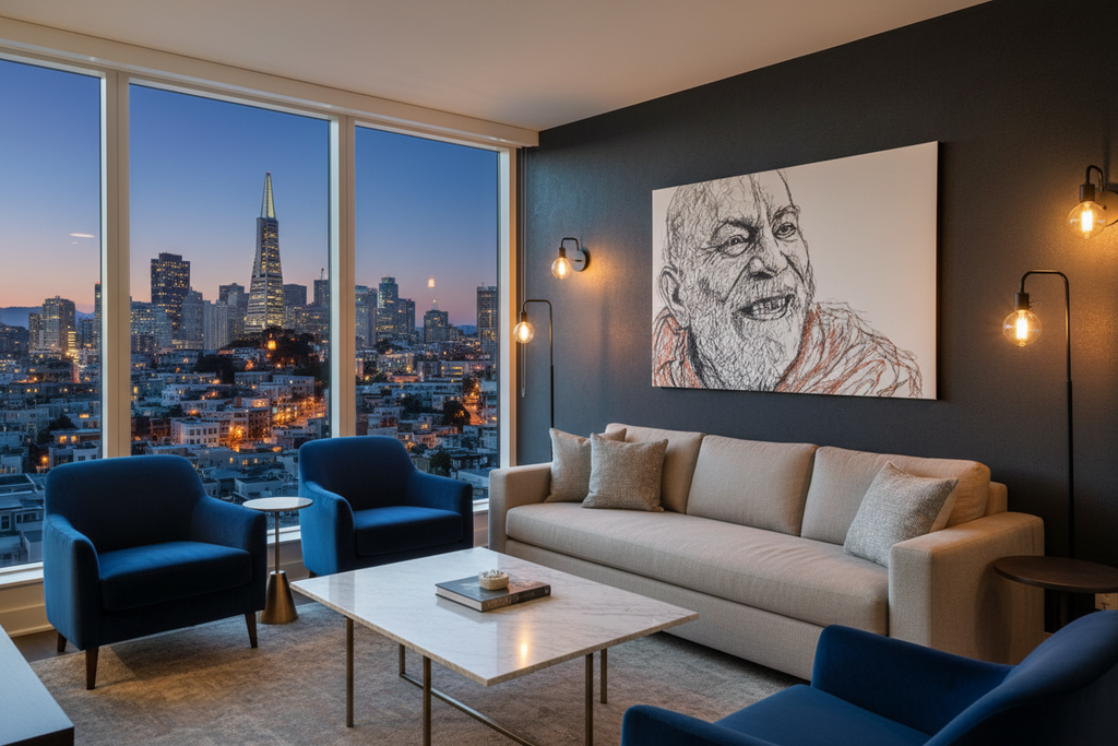 Photorealistic Canvas Placement - SF Evening