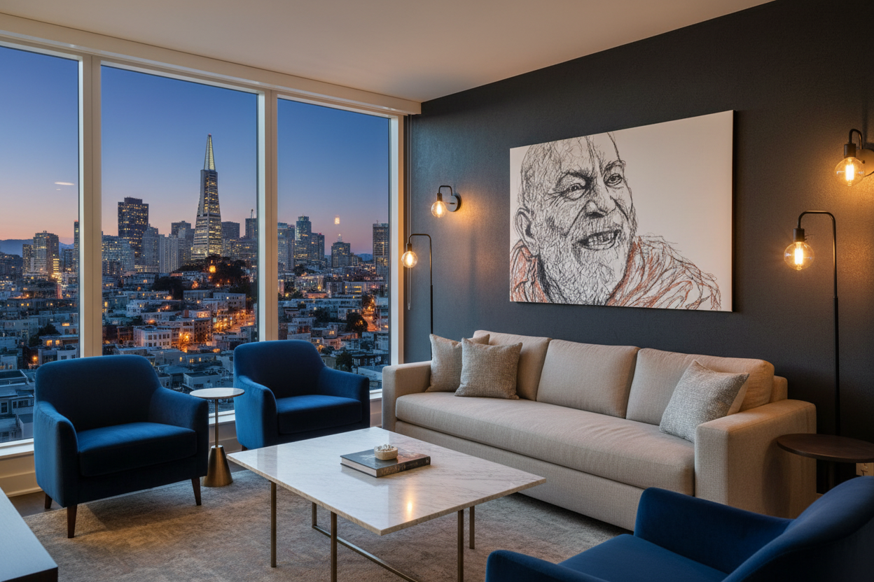 Photorealistic Canvas Placement - SF Evening
