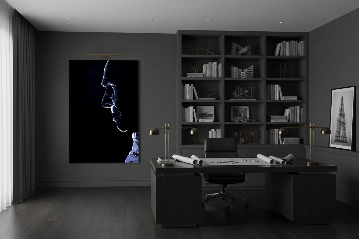 Portrait canvas in architect's office - landscape photo